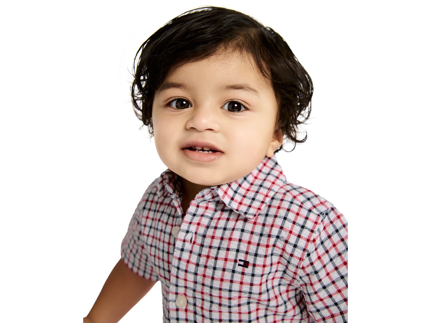 Комплект Tommy Hilfiger Seersucker Check Cabana Shirt and Shorts, 2-Piece Set для мальчиков-малышей, цвет: Красный / Тёмно-синий — фото 3
