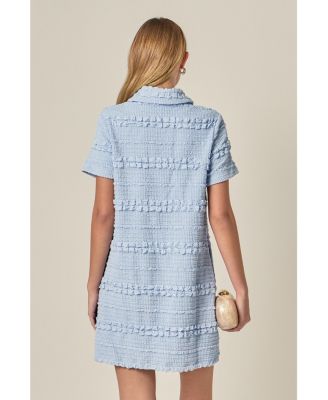 Women's Stretched Embo Textured Mini Dress