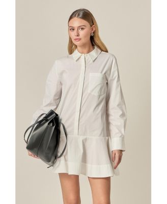 Women's Collared Flare Skirt Dress