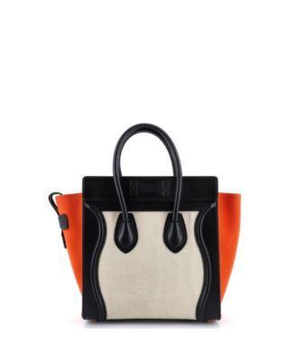 Micro Tricolor Luggage Bag Canvas and Leather