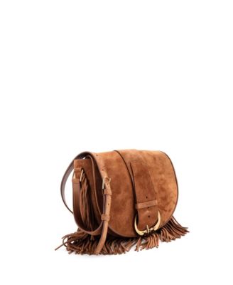 Medium Camarat Fringe Crossbody Bag Suede