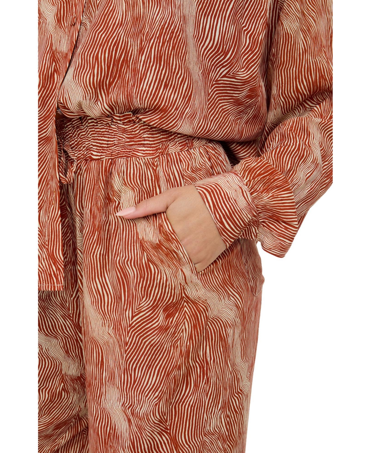 Raffya Women's Ginger High Waist Tiger Print Trouser