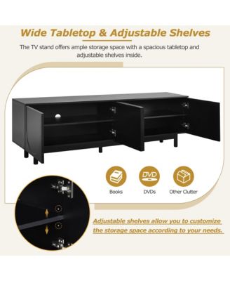 Storage Cabinet With Adjustable Shelves TV Stand