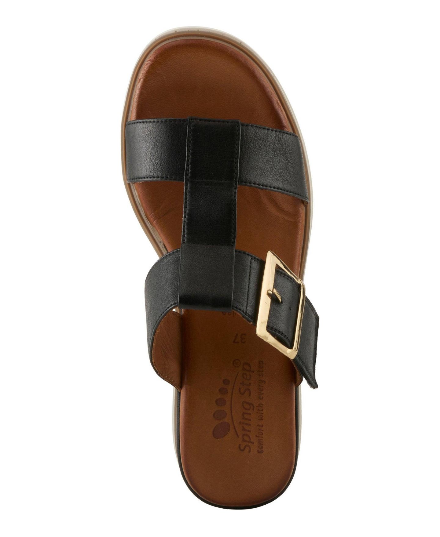 Женские сандалии Spring Step Seaport Wedge Sandal with Leather Upper, цвет: Чёрный — фото 2