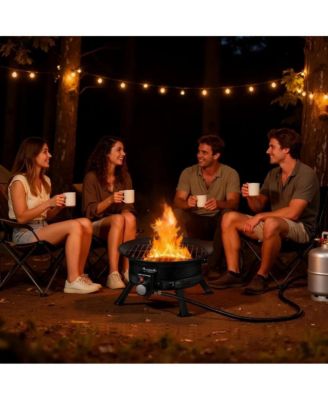 19 Inch Propane Fire Pit 53000 BTU with Grill Grate