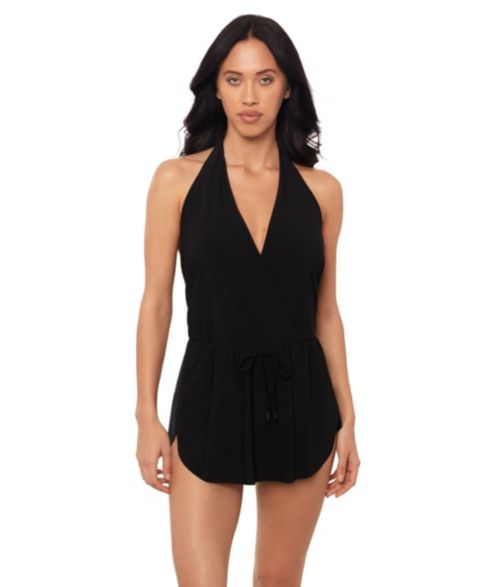 Женское платье Magicsuit Ellie Halter V-Neck Swim Dress, цвет: Чёрный
