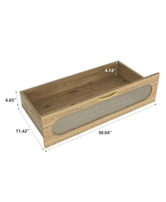 Modern 4 Drawer Dresser MDF Cabinet with Wheels for Bedroom Living Room Entryway