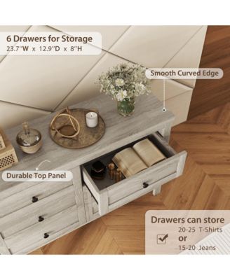 6 Drawer Transitional Dresser Organizer Cabinet for Nursery Home Furniture With Spacious Drawers Easy Assembly Dura