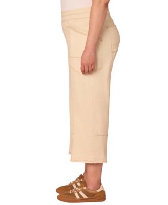 Plus Size Sky-Rise Cropped Wide-Leg Pants