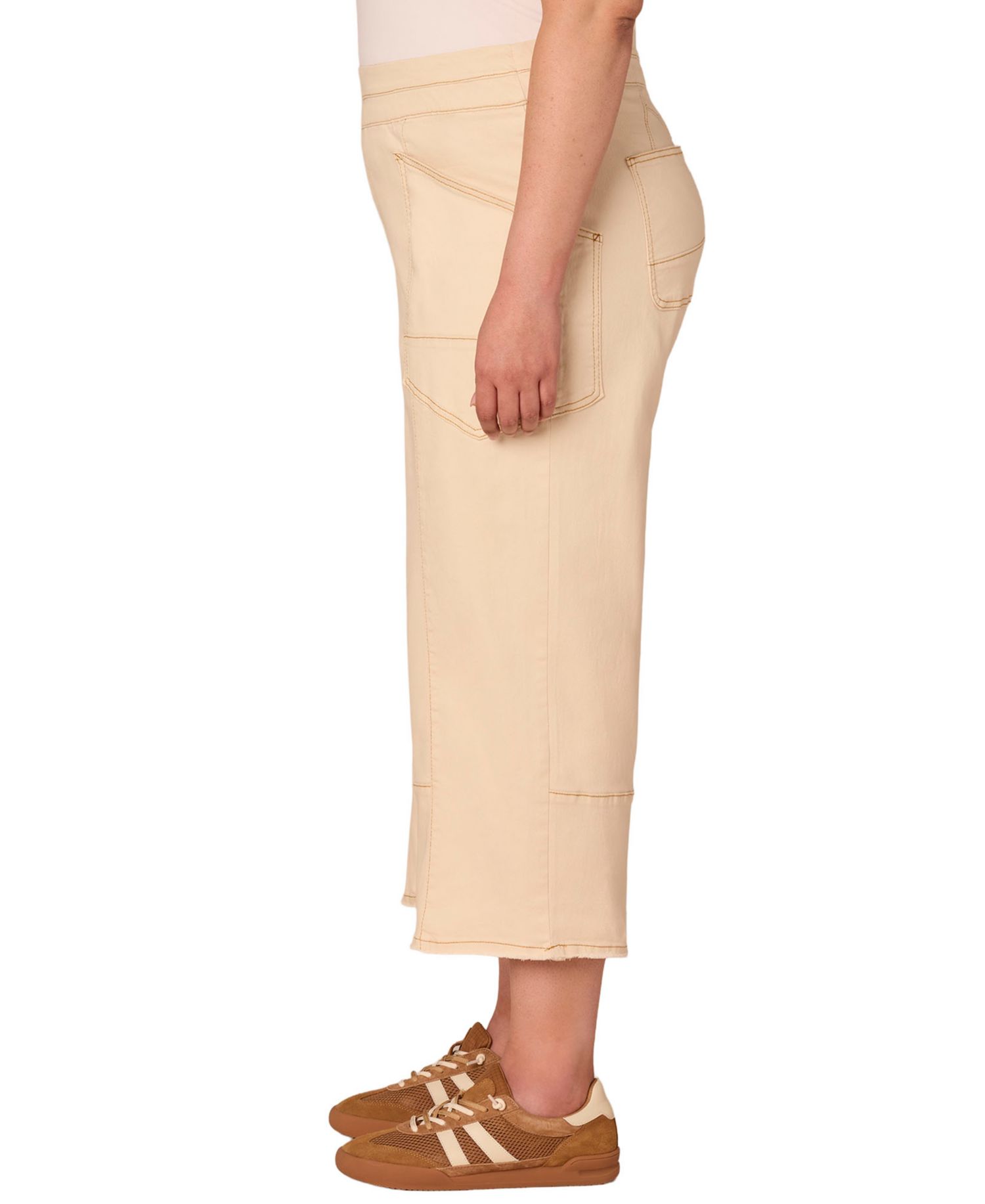 Plus Size Sky-Rise Cropped Wide-Leg Pants