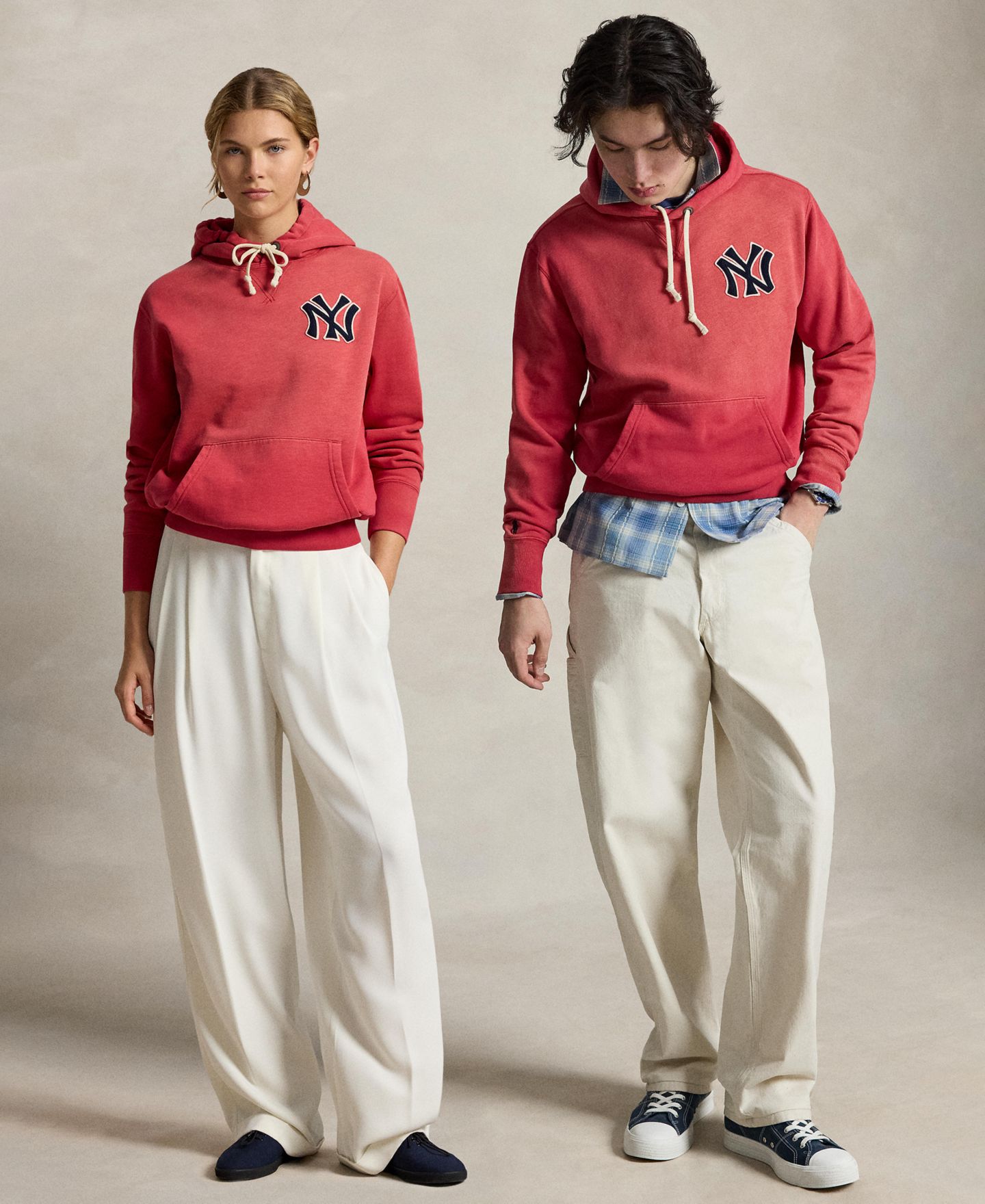 Мужское худи Polo Ralph Lauren New York Yankees™ Logo Fleece, цвет: Ягодный — фото 2
