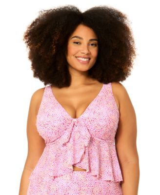 Plus Size Underwire Topanga Printed Swim Tankini Top