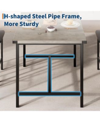 3-Piece Counter Height Dining Table Set with 2 Upholstered Bar Stools