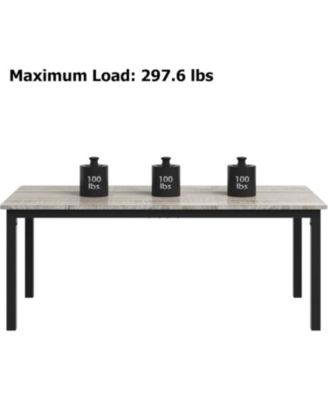 Industrial Dining Table for 6-8 – Spacious Rectangular Wood Top, Metal Legs, Rounded Corners