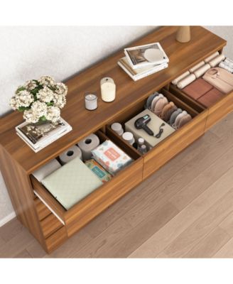 6 Drawer Dresser with Soft Close Drawers Wood for Bedroom Living Room