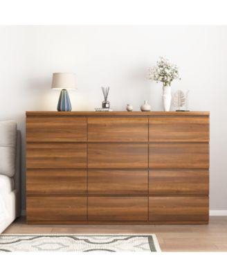 6 Drawer Dresser with Soft Close Drawers Wood for Bedroom Living Room