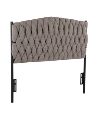 Fabric Twin Headboard with Faux Jewel Tufting Adjustable Height 41 to 53 inch