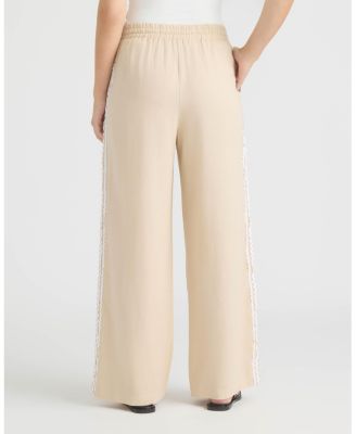 Women's Wide Leg Pant with Ric Rac Detail