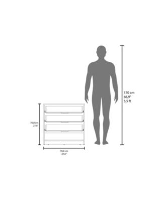 Modern 6 Drawer Dresser Engineered Wood Cabinet Handle Free for Bedroom Living Room Closet