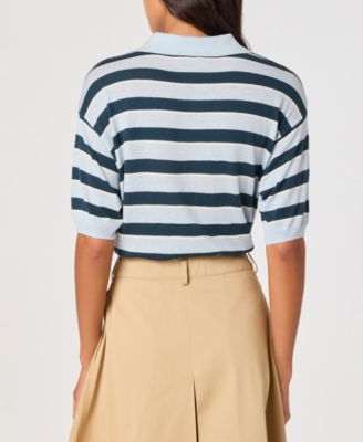 Women's Short-Sleeve Collared Sweater