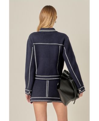 Women's Denim-Look Knit Cardigan