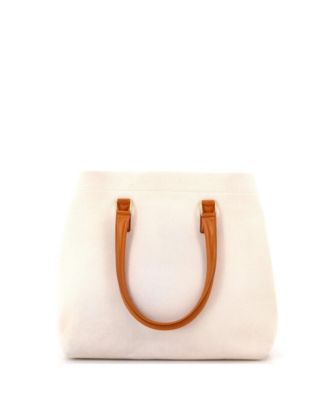 Small Horizontal Cabas Tote Canvas with Leather