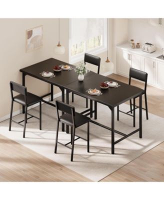 3-Piece Counter Height Dining Table Set with 2 Upholstered Bar Stools