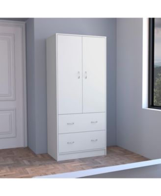 Taly 2Doors 2Drawers Armoire 70.9inch High Laminated Particle Board Bedroom Storage Cabinet Organizer