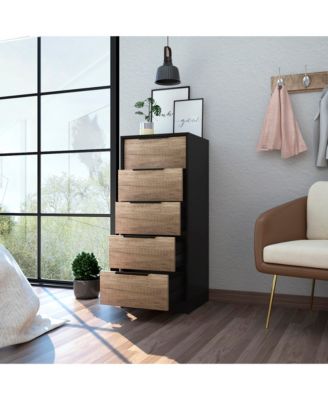 Rustic 3 Drawer Dresser Finish Sturdy Construction for Bedroom Living Room Storage