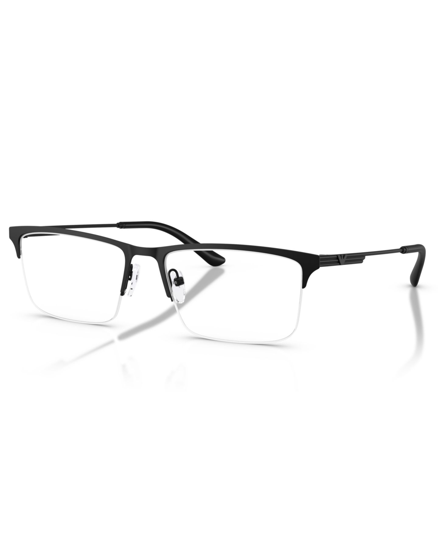 Мужские очки Emporio Armani Man Rectangle Metal EA1177 Eyeglasses, цвет: Матовый чёрный — фото 1