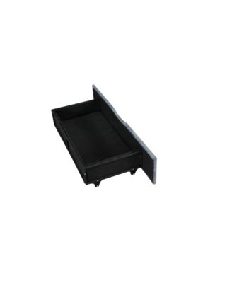 Upholstered Daybed With 2 Storage Drawers USB Ports Grey No Box Spring Needed