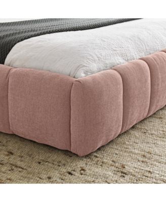 Chenille Grounded Bed Frame Headboard