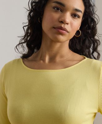 Plus Size Rib-Knit Boatneck T-Shirt