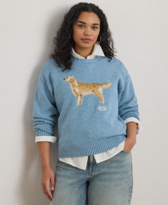 Lauren Ralph Lauren Plus Size Intarsia-Knit Golden Retriever