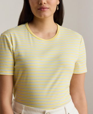 Plus Size Striped Rib-Knit Stretch Top