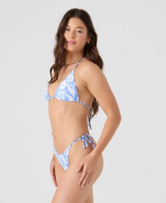 Women's Printed Reversible Tiki Tri Halter Bikini Top