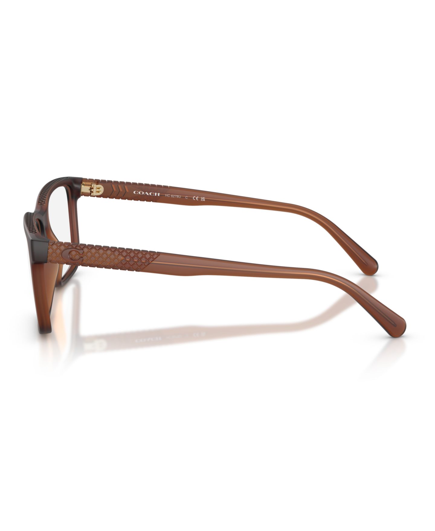 Мужские очки COACH Man Rectangle Plastic HC6278U Eyeglasses, цвет: Прозрачный коричневый — фото 5