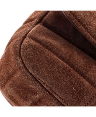 Small Logo Chain Flap Bag Quilted Suede