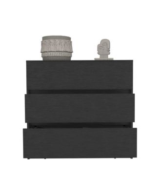 Three Drawer Dresser Modern Wengue Finish Compact Storage Organizer 4.1 inch H 12 inch W for Home Bedroom