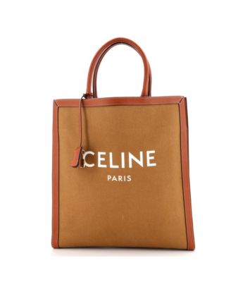 Large Vertical Cabas Tote Canvas with Leather