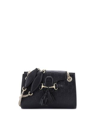 Small Emily Chain Flap Shoulder Bag Guccissima Leather