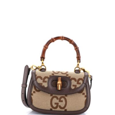 Small Bamboo 1947 Top Handle Bag Jumbo GG Canvas