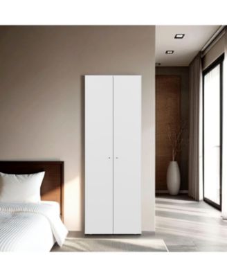 Armoire 66.9 Inch High 2 Doors 4 Shelves Bedroom Storage Cabinet with Spacious Shelving
