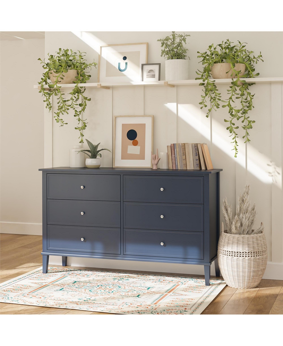 flynama 6 Drawer Modern Dresser Storage Cabinet for Closet Home Furniture with Spacious Drawers Easy Assembly Durable Buil