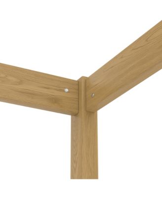  Wooden Canopy Floor Bed With Guardrails Four Poster Design For Kids