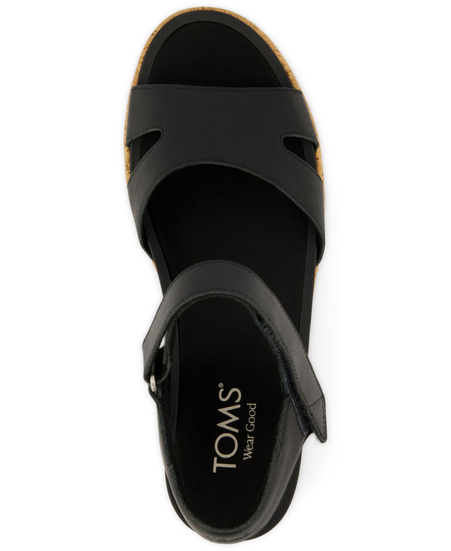 Женские сандалии TOMS Alana Open Toe Wedge, цвет: Чёрный — фото 4