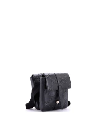 Double Belt Bag GG Embossed Perforated Leather