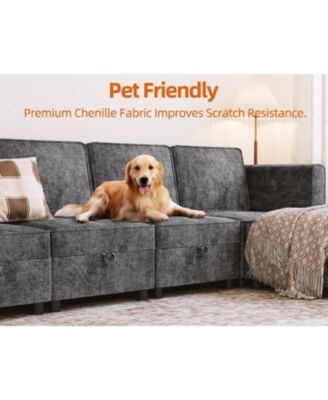 Sectional Sofa, U Shape Sectional Couch, 5 Person Sectional Sofa with Double Chaise Longue for Living Room Furniture