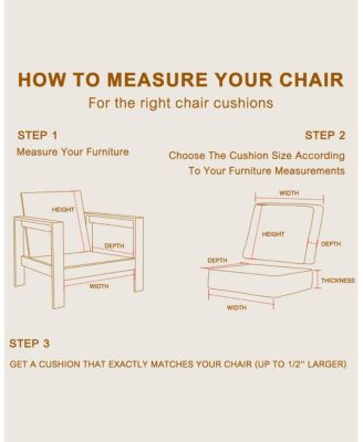 Outdoor Patio Chair Cushions Set, Sunbrella Fabric Weather-Resistant Outdoor Cushion with Individual Pocket Springs, Set of 2