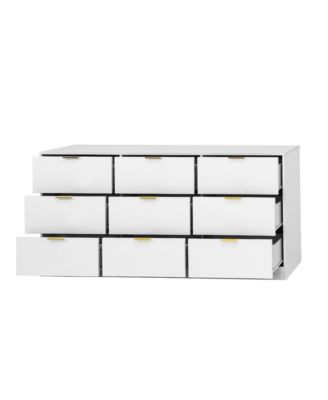 7 Drawer Dresser with Mirror Wood for Bedroom Vanity Storage Organizer